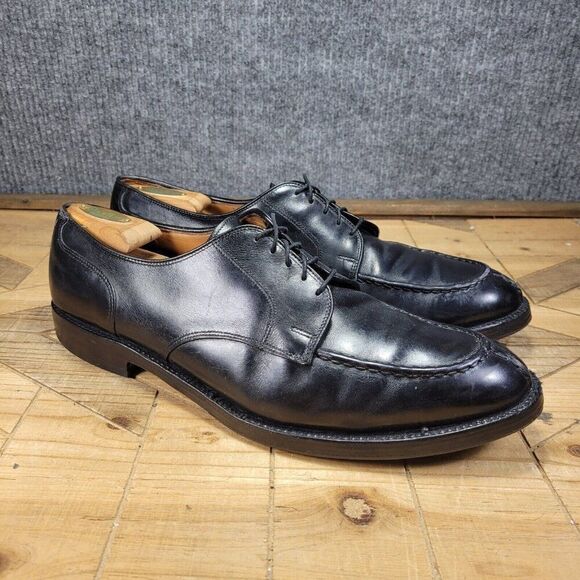 Allen Edmonds Mens Bradley Oxford SZ 14B Narrow Split Toe Blucher Black Leather - Picture 1 of 12